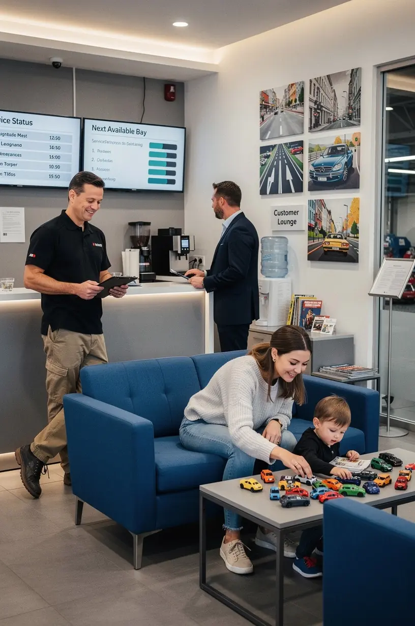 Regal mit hochwertigen Autoersatzteilen in deutschem Servicezentrum